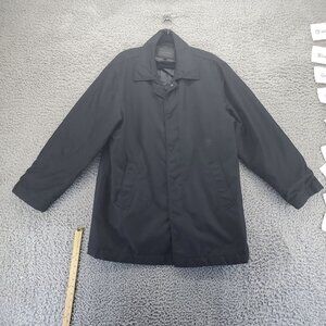 Banana Republic Jacket Mens XL Black Nylon Blend Coat Button Front *Read*